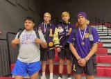 Tiger wrestlers head to California State Meet this week in Bakersfield. L to R: Isaiah Morales, Dylan McDonald, Jason McDonald, and Cameron Campos. Not pictured is Mia Meno who took fourth at the girls sectionals. 